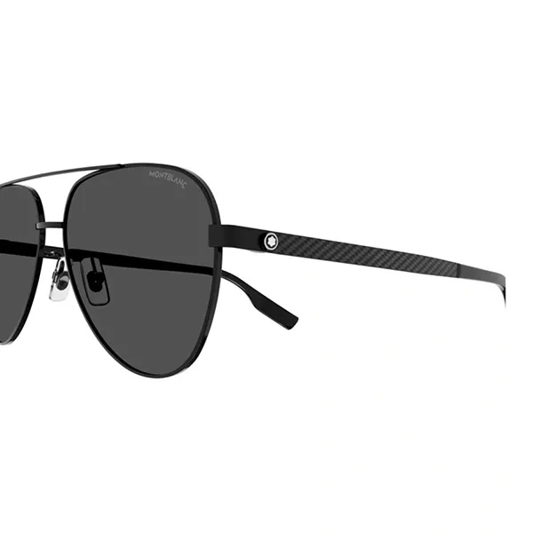 Kính Mát Unisex Montblanc MB0182S-001 Sunglasses Black Màu Đen Xám - Kính mắt - Vua Hàng Hiệu