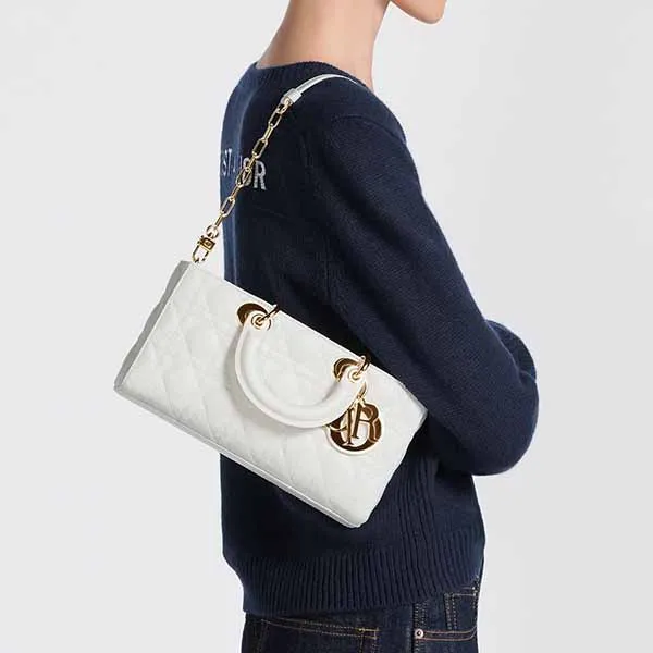 Túi Đeo Vai Nữ Dior Medium Lady D-joy Bag White M0540ONGE-M030 Màu Trắng