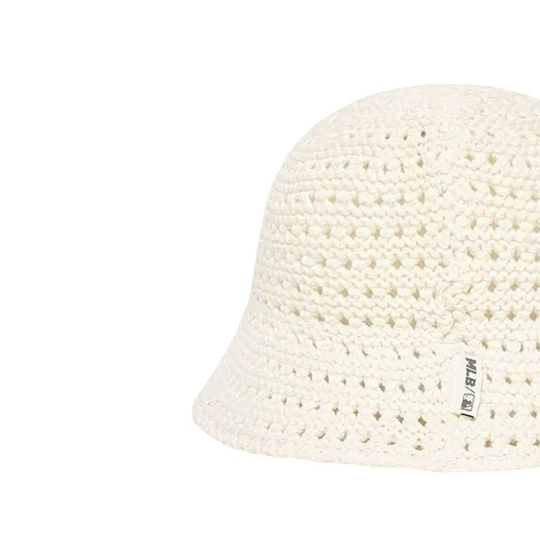 Mũ MLB Bucket Basic Summer Knit Dome Hat LA 3ATH3803N-07CRS Màu Trắng Kem