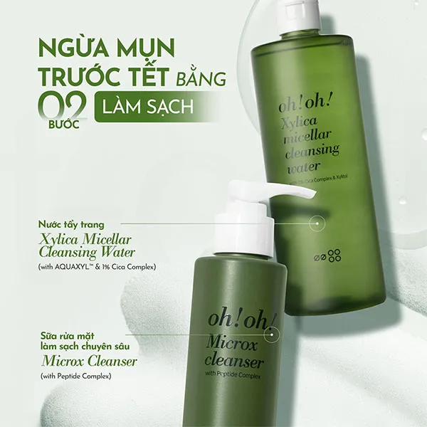 Nước Tẩy Trang Chuyên Sâu Phục Hồi Màng Lipid Oh!Oh! Xylica Micellar Cleansing Water 500ml