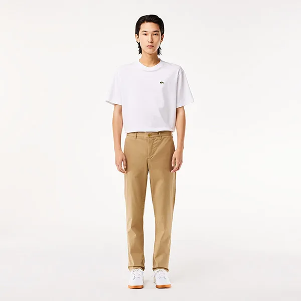 Quần Dài Nam Lacoste Men's Slim Fit Stretch Cotton Pants HH2661 51 CB8 Màu Be Size 29