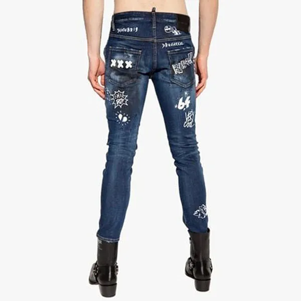 Quần Jean Nam Dsquared2 S74LB1099 Skater Màu Xanh Size 44