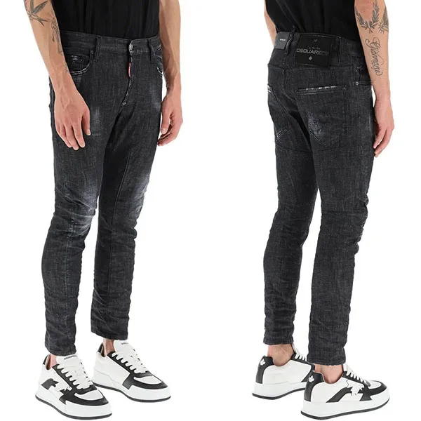 Quần Jean Nam Dsquared2 S74LB1226 Tidy Biker Màu Đen Size 46 - Thời trang - Vua Hàng Hiệu