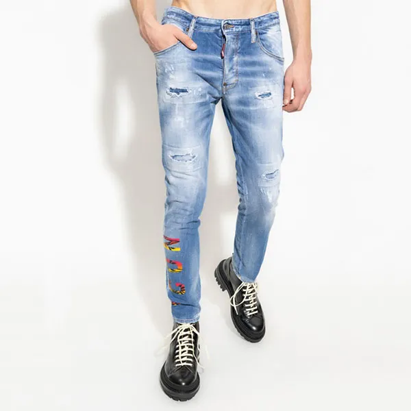 Quần Jean Nam Dsquared2 S79LA0058 Skater Màu Xanh Size 46