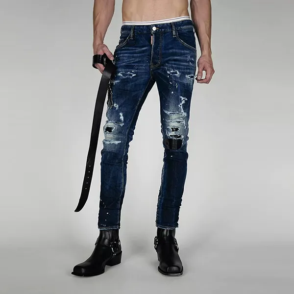 Quần Jean Nam Dsquared2 Skater S74LB0924 Màu Xanh Đậm Size 48 - Thời trang - Vua Hàng Hiệu