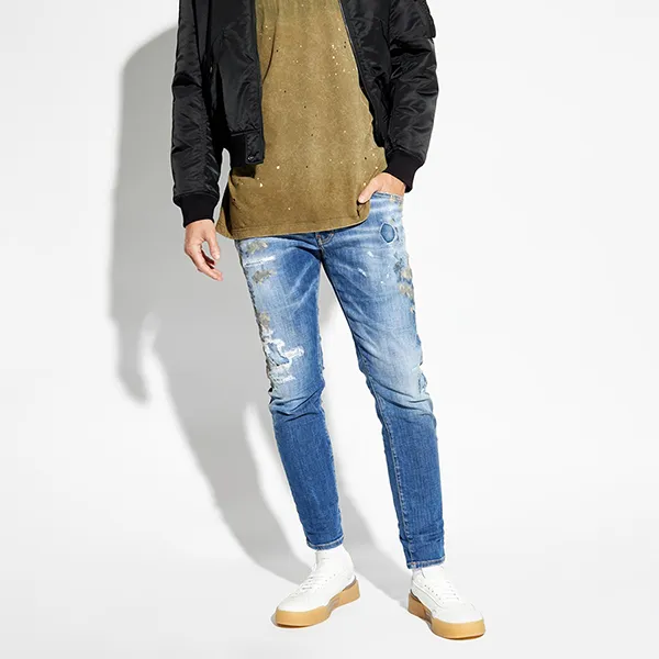Quần Jean Nam Dsquared2 Skater S74LB1583 Màu Xanh Nhạt Size 46 - Thời trang - Vua Hàng Hiệu