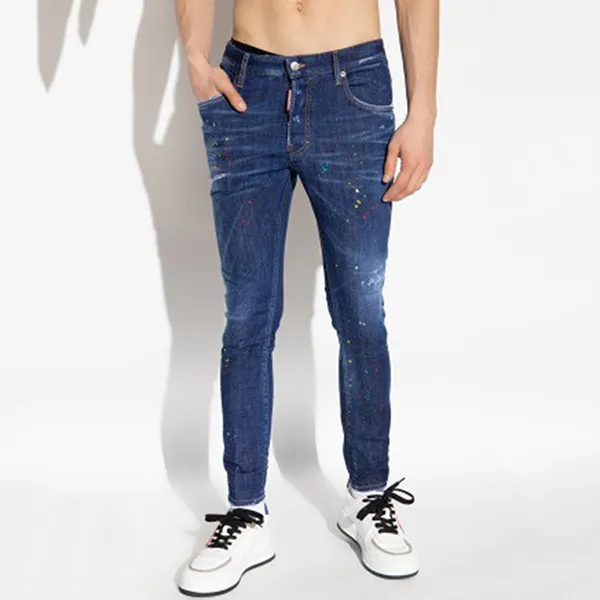 Quần Jean Nam Dsquared2 Super Twinky S71LB1166 Màu Xanh Size 48