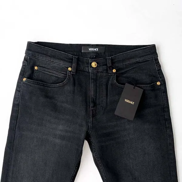 Quần Jean Nam Versace Black Denim With Logo Medusa 1011835 1A03322 1D040 Màu Đen Size 30