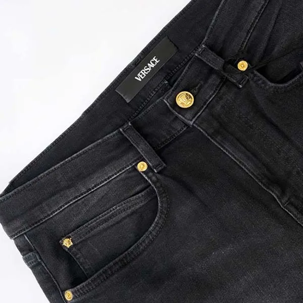 Quần Jean Nam Versace Black Denim With Logo Medusa 1011835 1A03322 1D040 Màu Đen Size 30