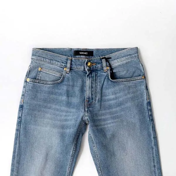 Quần Jean Nam Versace Light Blue Wash Logo Embroidered Straight Leg 1011835 1A03323 1D450 Màu Xanh Nhạt Size 30 - Thời trang - Vua Hàng Hiệu