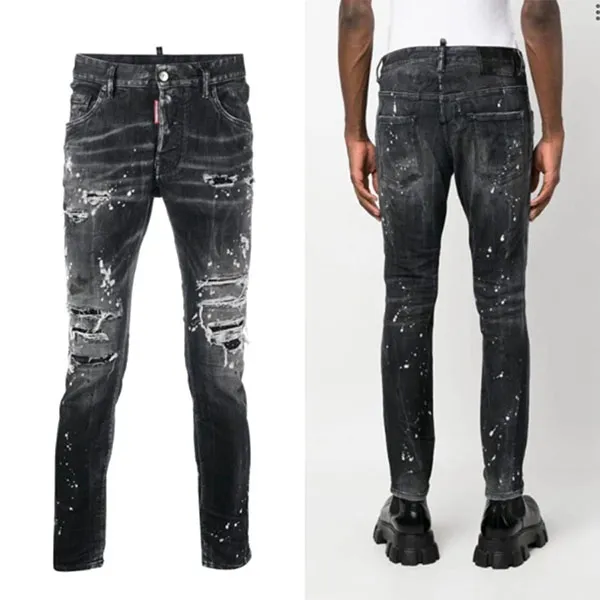 Quần Jeans Dsquared2 Super Twinky S74LB1388 Màu Đen Xám Size 46 - Thời trang - Vua Hàng Hiệu