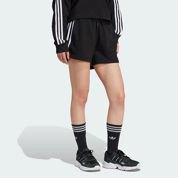 Quần Short Nữ Adidas 3 Stripes French Terry Black IU2517 Màu Đen Size XS (Form Âu)