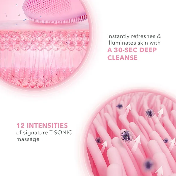 Set Máy Rửa Mặt Foreo 3 Món (Luna Mini 3 Hồng Nhạt + Sữa Rửa Mặt 20ml + Sáp Tẩy Trang 15ml)