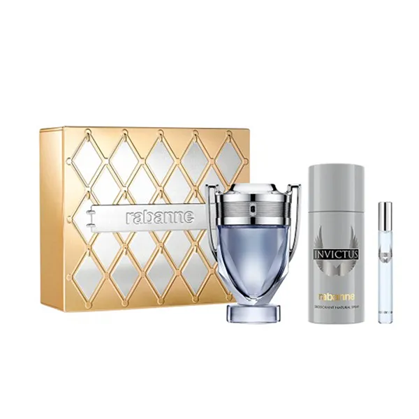 Set Nước Hoa Nam Paco Rabanne Invictus Set 3 Món (EDT 100ml + Lăn Khử Mùi Desodorante 150ml + Mini 10ml) - Nước hoa - Vua Hàng Hiệu
