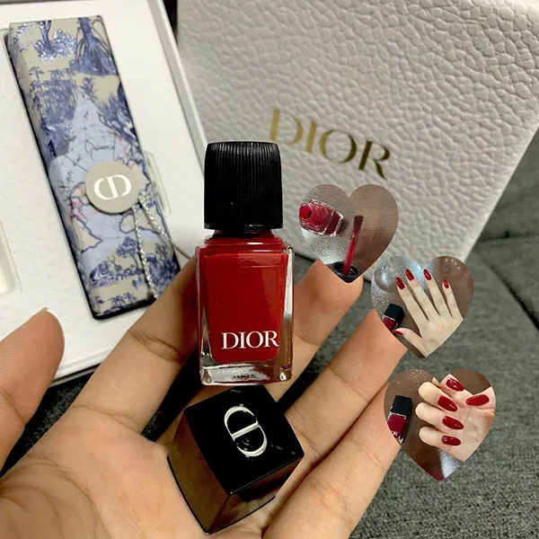 Set Son Dior Rouge Dior Lipstick 999 + Sơn Món Tay Vernis 999 Gift 3 Món