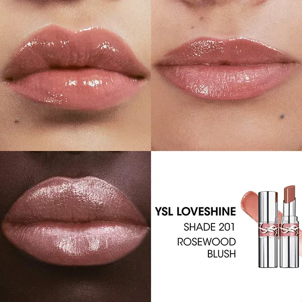 Son Dưỡng YSL Loveshine Lipstick Màu 201 Rosewood Blush Hồng Gỗ - Son Môi - Vua Hàng Hiệu