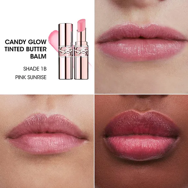 Son Dưỡng YSL Yves Saint Laurent Candy Glow Tinted Butter Balm 1B Pink Sunrise Màu Hồng Trong Suốt - Son Môi - Vua Hàng Hiệu