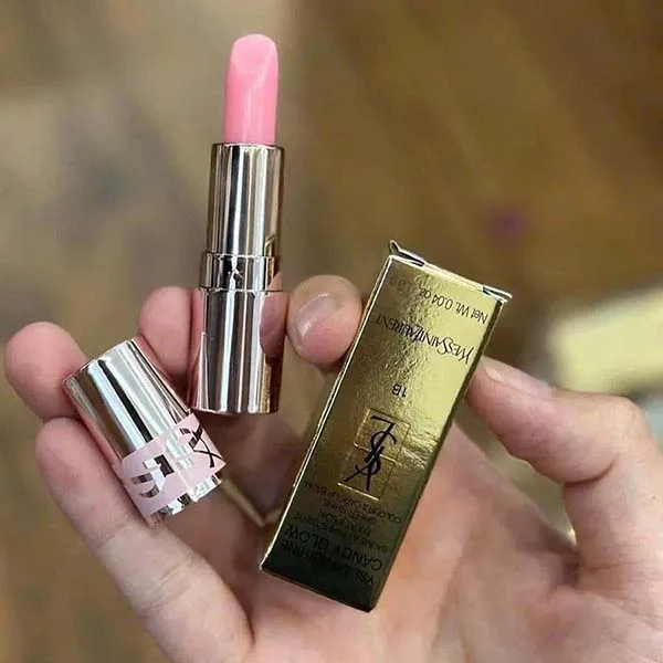 Son Dưỡng YSL Yves Saint Laurent Candy Glow Tinted Butter Balm 1B Pink Sunrise Mini Màu Hồng Trong Suốt