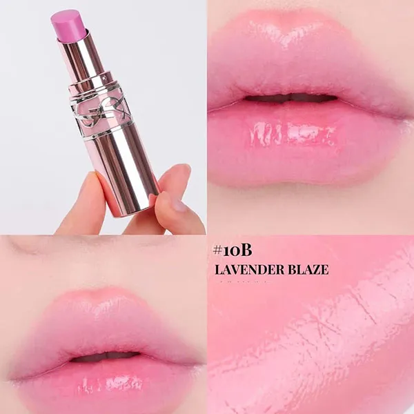 Son Dưỡng Yves Saint Laurent YSL Loveshine Candy Glow 10B Lavender Blaze Màu Hồng Tím - Son Môi - Vua Hàng Hiệu