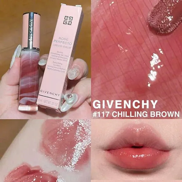 Son Dưỡng Givenchy Rose Perfecto Liquid 117 Chilling Brown Màu Hồng Nâu Tây - Son Môi - Vua Hàng Hiệu