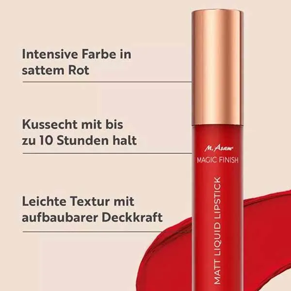Son Kem Lì M. Asam Magic Finish Matt Liquid Lipstick Cherry Màu Đỏ Anh Đào 4ml