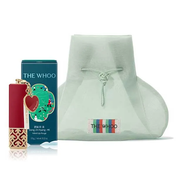 Son Whoo Gongjinhyang Mi Velvet Lip Rouge No.18 Rose Pink Màu Hồng Đất (Kèm Túi Vải Voan Mini) - Son Môi - Vua Hàng Hiệu