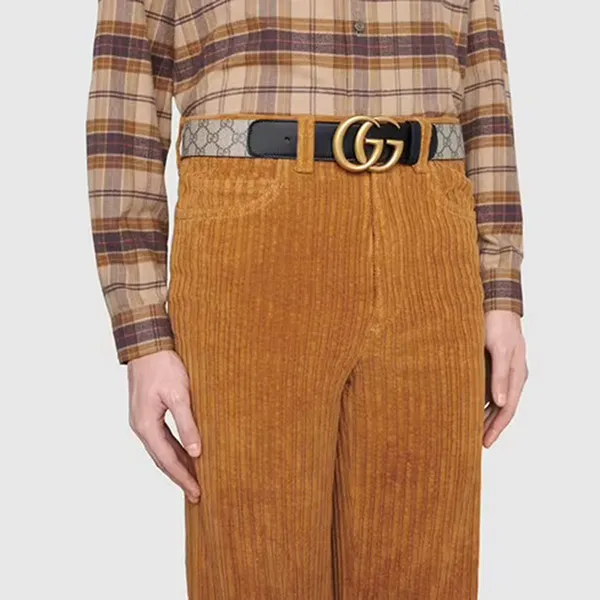 Thắt Lưng Gucci Double G Buckle GG Belt 400593 92TLT 9769 Màu Đen Xám Size 70 - Thắt lưng - Vua Hàng Hiệu