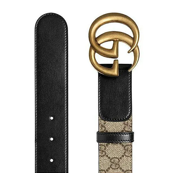 Thắt Lưng Gucci Double G Buckle GG Belt 400593 92TLT 9769 Màu Đen Xám Size 70 - Thắt lưng - Vua Hàng Hiệu