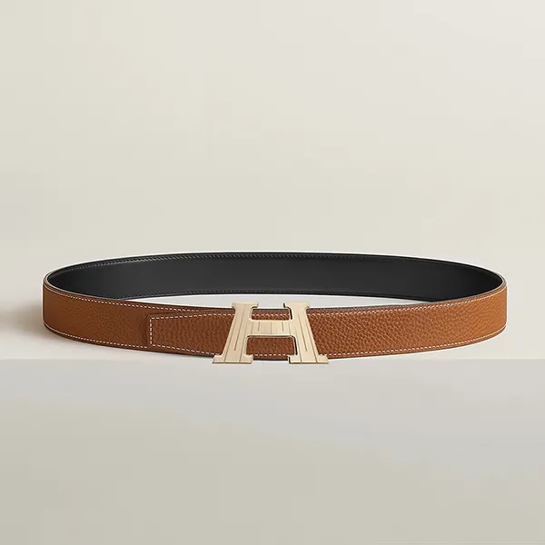 Thắt Lưng Hermès H Take Off Belt Buckle & Reversible Leather Strap 32mm Hai Mặt Màu Đen/Nâu Size 80