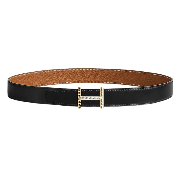 Thắt Lưng Nam Hermès Hisseo Belt Buckle & Reversible Leather Strap 32mm Màu Đen Nâu Size 80 - Thắt lưng - Vua Hàng Hiệu