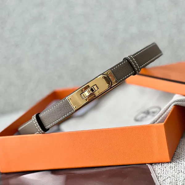 Thắt Lưng Nữ Hermès Kelly 18 Belt H069853CC18 Màu Nâu Xám