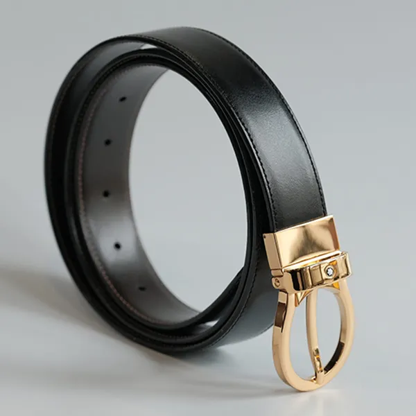 Thắt Lưng Nam Montblanc Classic Gold Reversible Leather Belt 38579 Màu Đen Nâu - Thắt lưng - Vua Hàng Hiệu