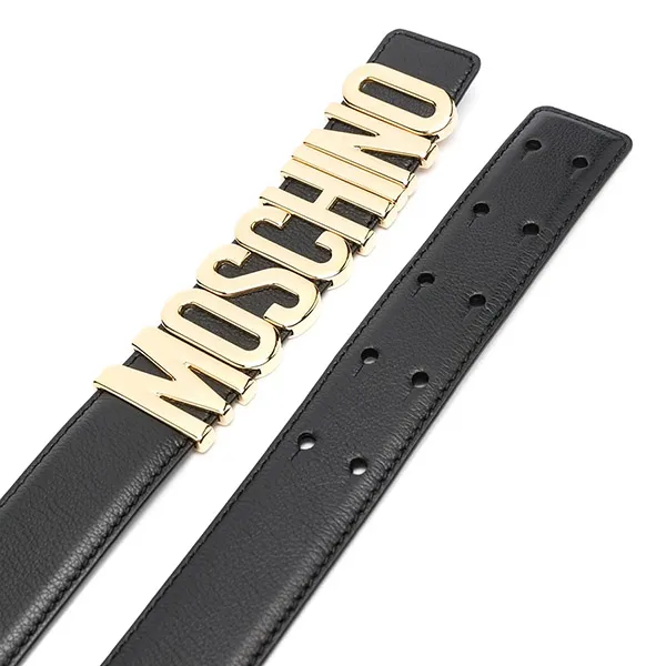 Thắt Lưng Moschino Logo-buckle Belt Bản 4cm Màu Đen Size 70 - Thắt lưng - Vua Hàng Hiệu
