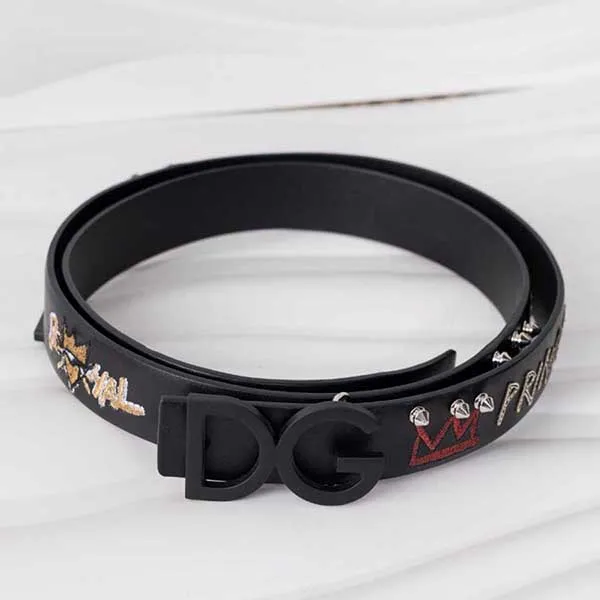 Thắt Lưng Nam Dolce & Gabbana D&G Belt In Black Leather BC4129 AI667 80999 Màu Đen Size 105
