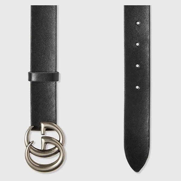 Thắt Lưng Nam Gucci Leather Belt With Double G Buckle 414516 CVE0N 1000 Màu Đen Size 85