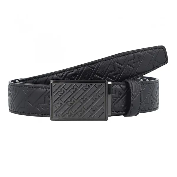 Thắt Lưng Nam Montblanc Plate Buckle with M Pattern Stainless Steel Black Màu Đen (120x3cm)