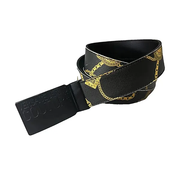 Thắt Lưng Nam Versace Jeans Couture Leather Belt D8YWBF32 Màu Đen Họa Tiết Size 85