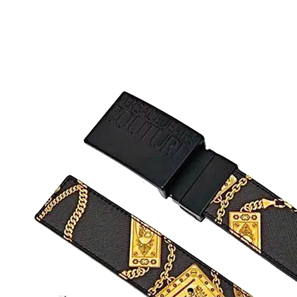 Thắt Lưng Nam Versace Jeans Couture Leather Belt D8YWBF32 Màu Đen Họa Tiết Size 85