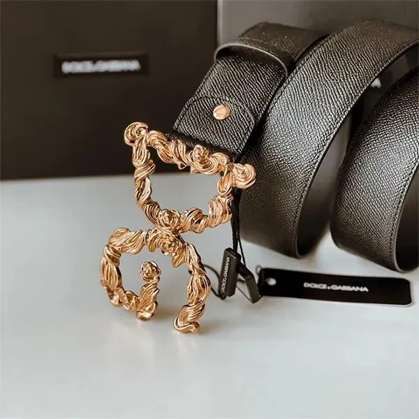 Thắt Lưng Nữ Dolce & Gabbana D&G 3D Logo Belt Màu Đen Freesize - Thắt lưng - Vua Hàng Hiệu