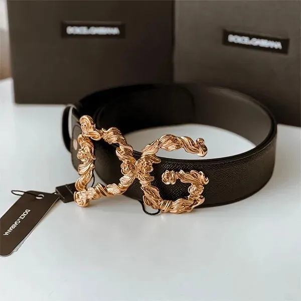 Thắt Lưng Nữ Dolce & Gabbana D&G 3D Logo Belt Màu Đen Freesize - Thắt lưng - Vua Hàng Hiệu