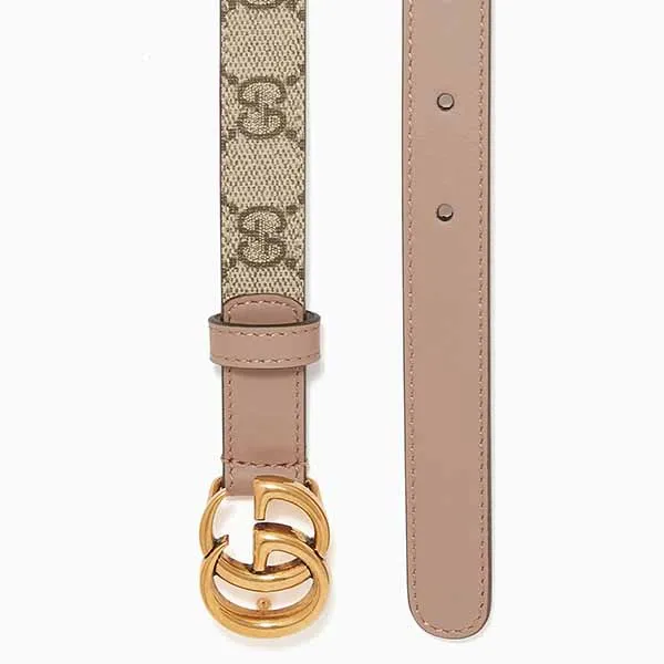 Thắt Lưng Nữ Gucci GG Marmont Thin Belt In Leather Màu Be Size 70 - Thắt lưng - Vua Hàng Hiệu