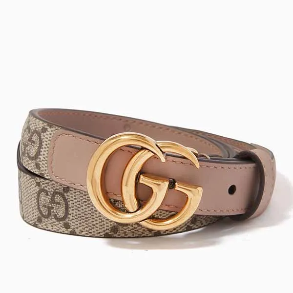 Thắt Lưng Nữ Gucci GG Marmont Thin Belt In Leather Màu Be Size 70 - Thắt lưng - Vua Hàng Hiệu