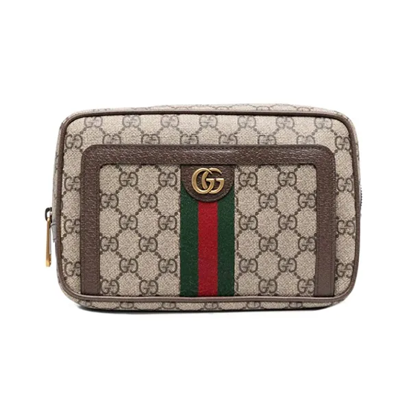 Túi Cầm Tay Gucci Ophidia Logo Print Clutch Bag Màu Be Nâu - Túi xách - Vua Hàng Hiệu
