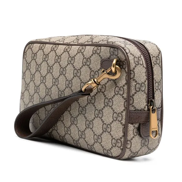 Túi Cầm Tay Gucci Ophidia Logo Print Clutch Bag Màu Be Nâu - Túi xách - Vua Hàng Hiệu