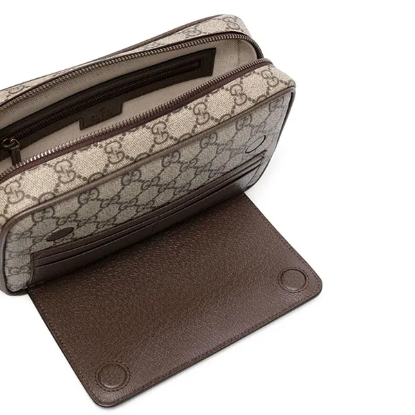 Túi Cầm Tay Gucci Ophidia Logo Print Clutch Bag Màu Be Nâu - Túi xách - Vua Hàng Hiệu