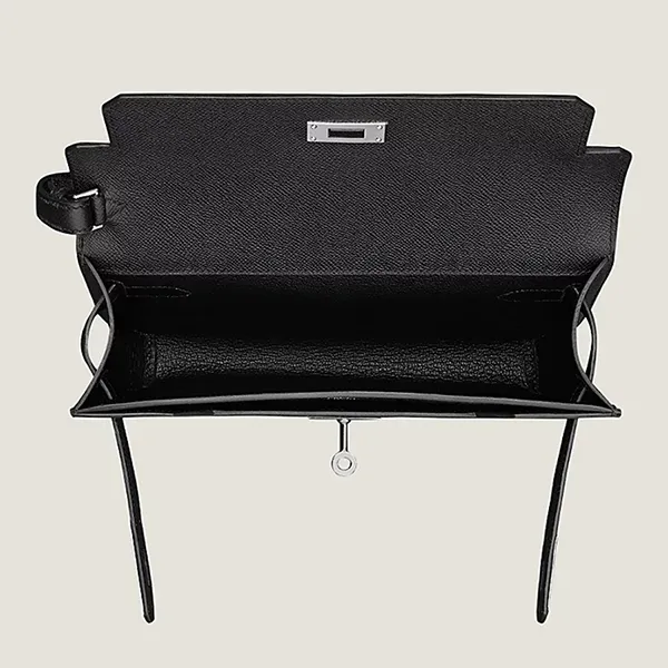 Túi Cầm Tay Nữ Hermès Kelly Depeches 25 Pouch Màu Đen