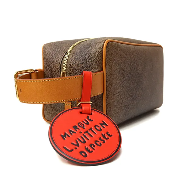 Túi Cầm Tay Louis Vuitton LV Locker Dopp Kit Monogram Handbag Màu Nâu Phối Vàng