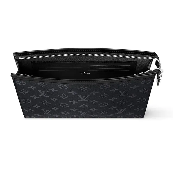 Túi Cầm Tay Nam Louis Vuitton LV Pochette Voyage MM M61692 Hoạ Tiết Màu Đen Xám - Túi xách - Vua Hàng Hiệu