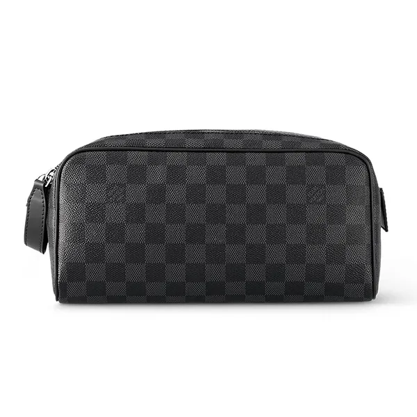 Túi Cầm Tay Louis Vuitton LV Toilet Dopp Kit Damier Graphite Canvas Pouch N40127 Màu Xám Đen - Túi xách - Vua Hàng Hiệu