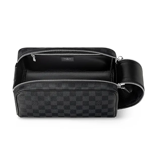 Túi Cầm Tay Louis Vuitton LV Toilet Dopp Kit Damier Graphite Canvas Pouch N40127 Màu Xám Đen - Túi xách - Vua Hàng Hiệu